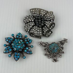 Brooch Lot Silver and Turquoise